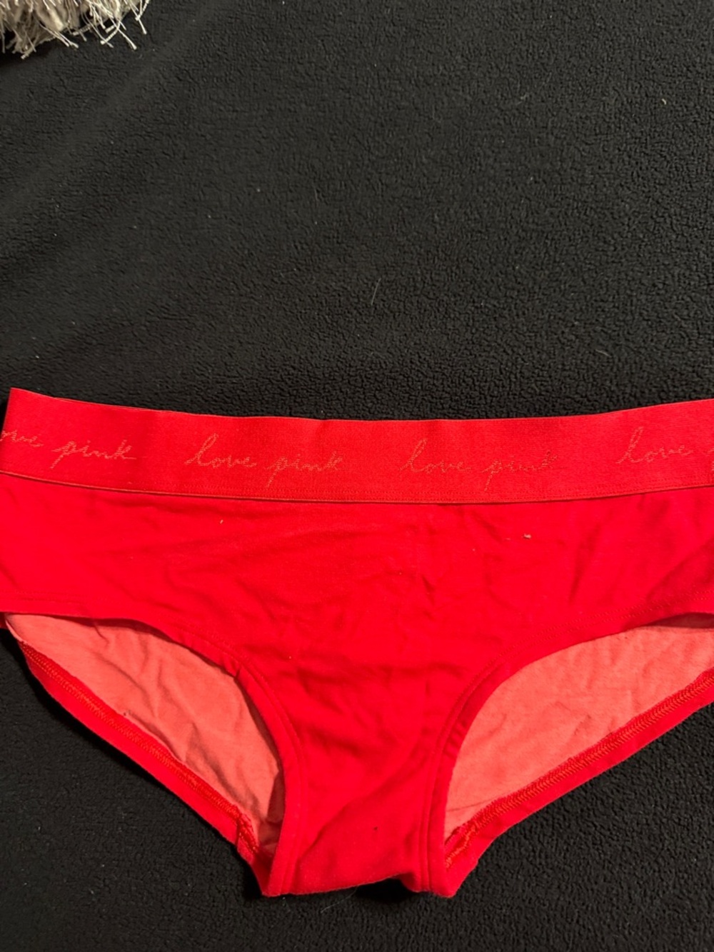 PINK Victoria's Secret Red Bikini Briefs with Script Waistband